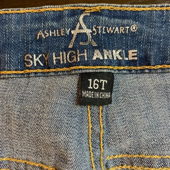 Ashley Stewart Sky High Ankle Blue Denim Jeans, Size 16T - Picture 6 of 8